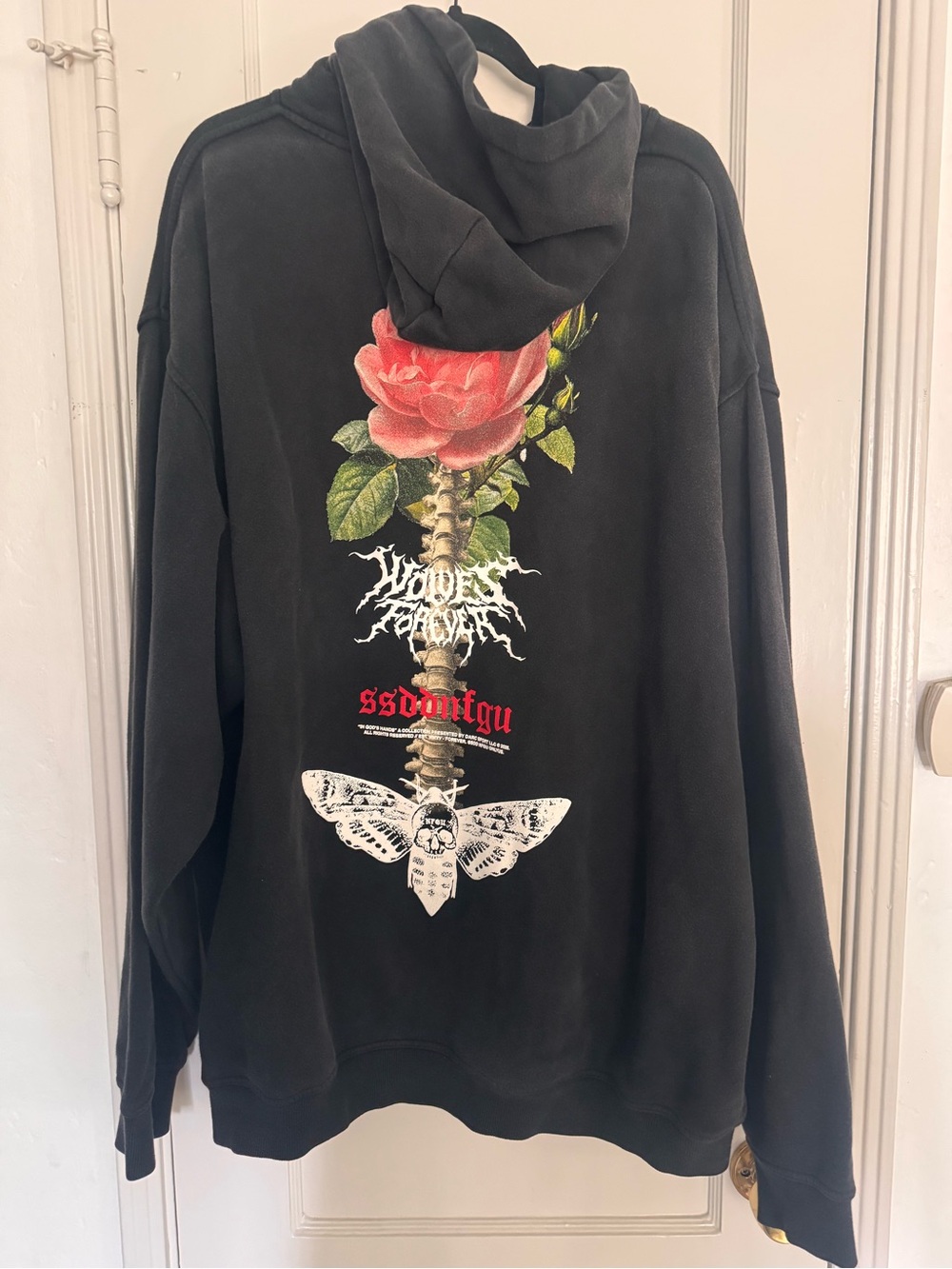 Darc Sport Mori Rose Pierce Hoodie in Black Drift Wash